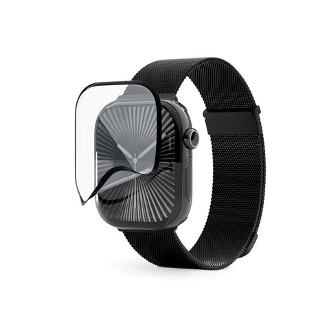 Apple Watch 11 / 10 (46mm) Epico 3D+ Flexiglass m. Installationsramme - Gennemsigtig / Sort Kant