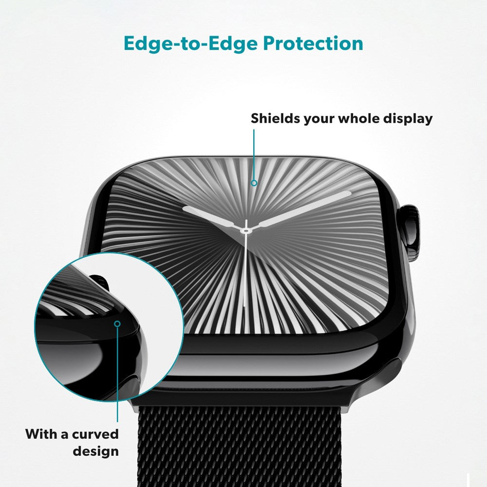 Apple Watch Ultra 3 / 2 / 1 (49mm) Epico 3D+ Flexiglass m. Installationsramme - Gennemsigtig / Sort Kant