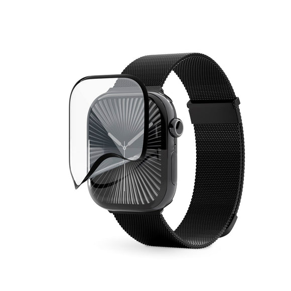 Apple Watch SE / 6 / 5 / 4 (44mm) Epico 3D+ Flexiglass m. Installationsramme - Gennemsigtig / Sort Kant