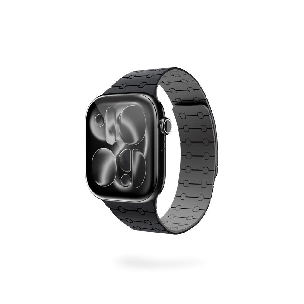 Apple Watch (38/40/SE/41/42) Epico Magnetic+ Silikone Rem - Sort / Grå