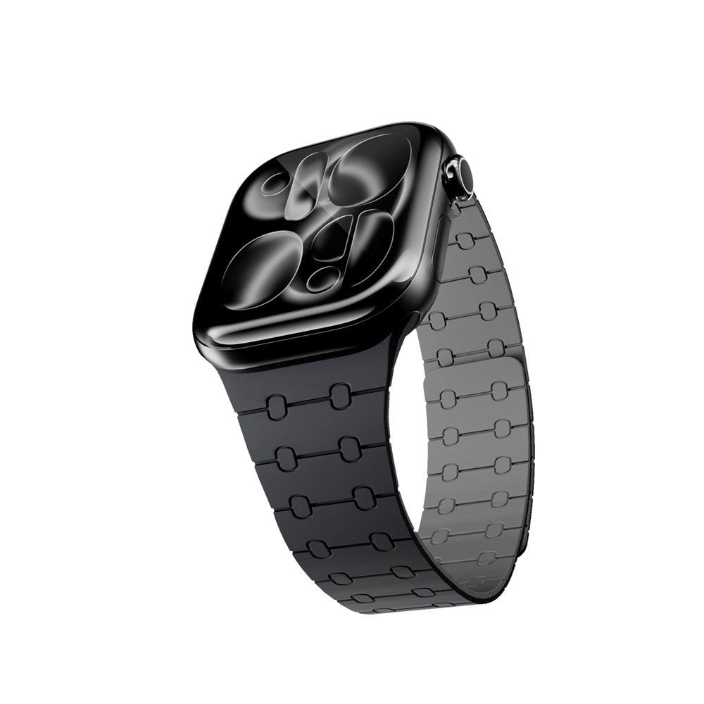 Apple Watch (38/40/SE/41/42) Epico Magnetic+ Silikone Rem - Sort / Grå