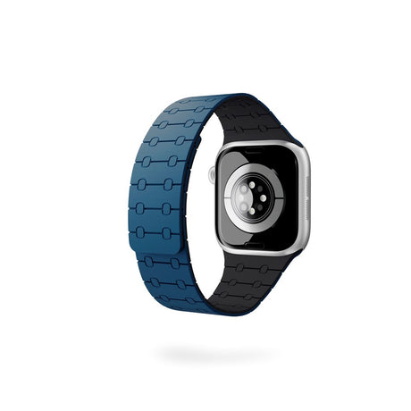 Apple Watch (38/40/SE/41/42) Epico Magnetic+ Silikone Rem - Blå / Sort