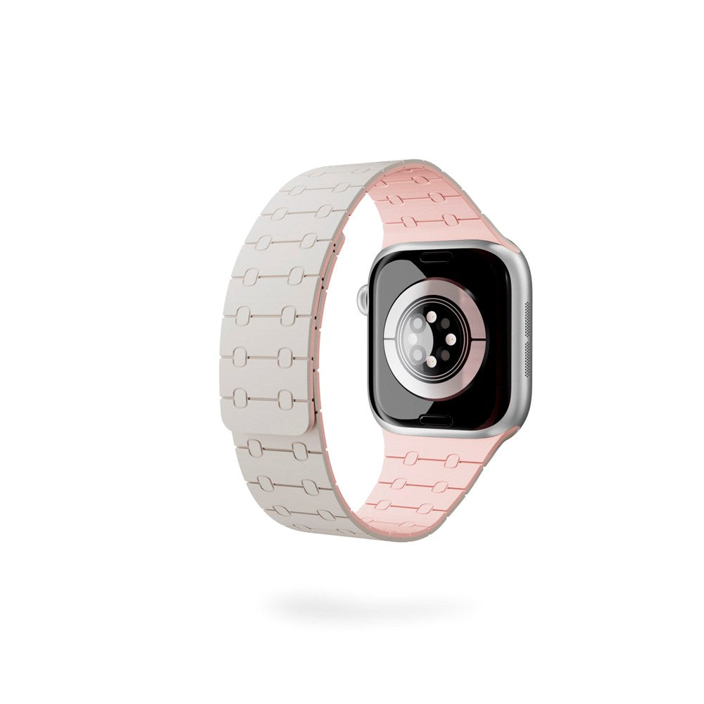 Apple Watch (38/40/SE/41/42) Epico Magnetic+ Silikone Rem - Starlight / Lyserød