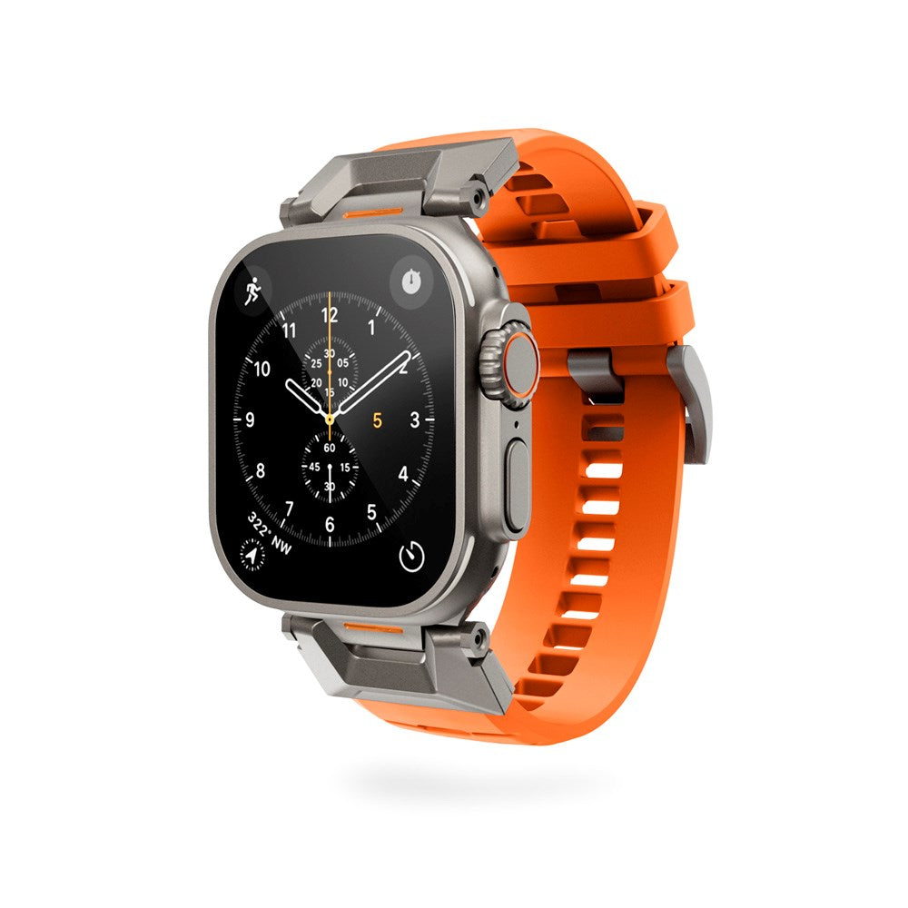 Apple Watch (42/44/SE/45/46/49) Epico Rubber Pro Rem m. Metalspænde - Orange