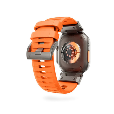 Apple Watch (42/44/SE/45/46/49) Epico Rubber Pro Rem m. Metalspænde - Orange