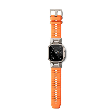 Apple Watch (42/44/SE/45/46/49) Epico Rubber Pro Rem m. Metalspænde - Orange