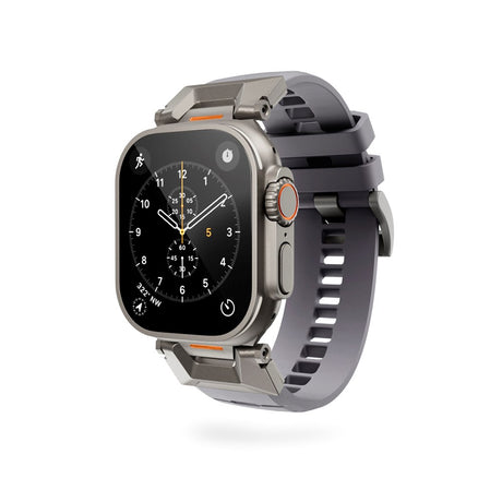 Apple Watch (42/44/SE/45/46/49) Epico Rubber Pro Rem m. Metalspænde - Grå