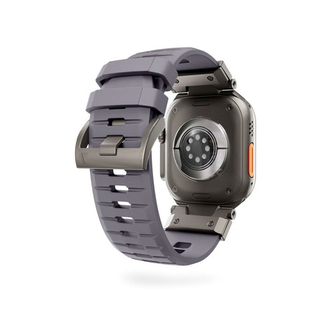 Apple Watch (42/44/SE/45/46/49) Epico Rubber Pro Rem m. Metalspænde - Grå