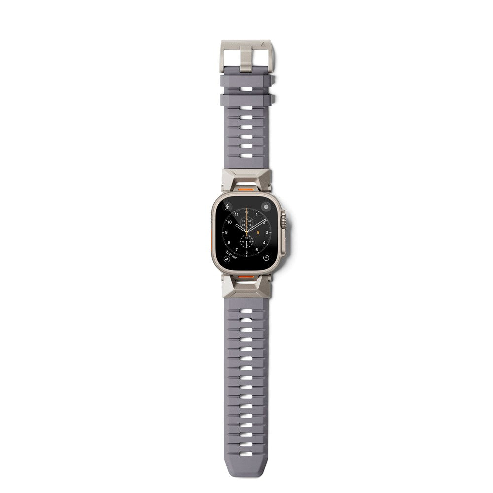Apple Watch (42/44/SE/45/46/49) Epico Rubber Pro Rem m. Metalspænde - Grå