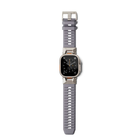 Apple Watch (42/44/SE/45/46/49) Epico Rubber Pro Rem m. Metalspænde - Grå