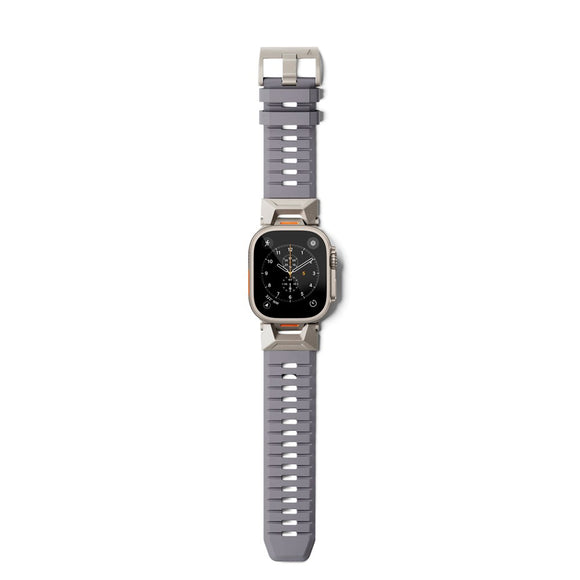Apple Watch (42/44/SE/45/46/49) Epico Rubber Pro Rem m. Metalspænde - Grå