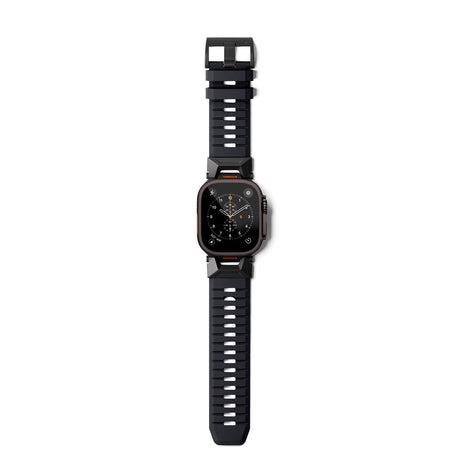 Apple Watch (42/44/SE/45/46/49) Epico Rubber Pro Rem m. Metalspænde - Sort