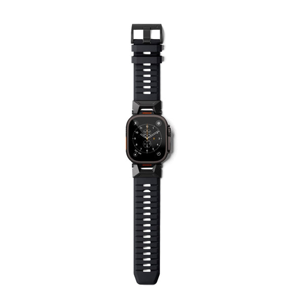 Apple Watch (42/44/SE/45/46/49) Epico Rubber Pro Rem m. Metalspænde - Sort