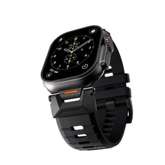 Apple Watch (42/44/SE/45/46/49) Epico Rubber Pro Rem m. Metalspænde - Sort - (DEMO)