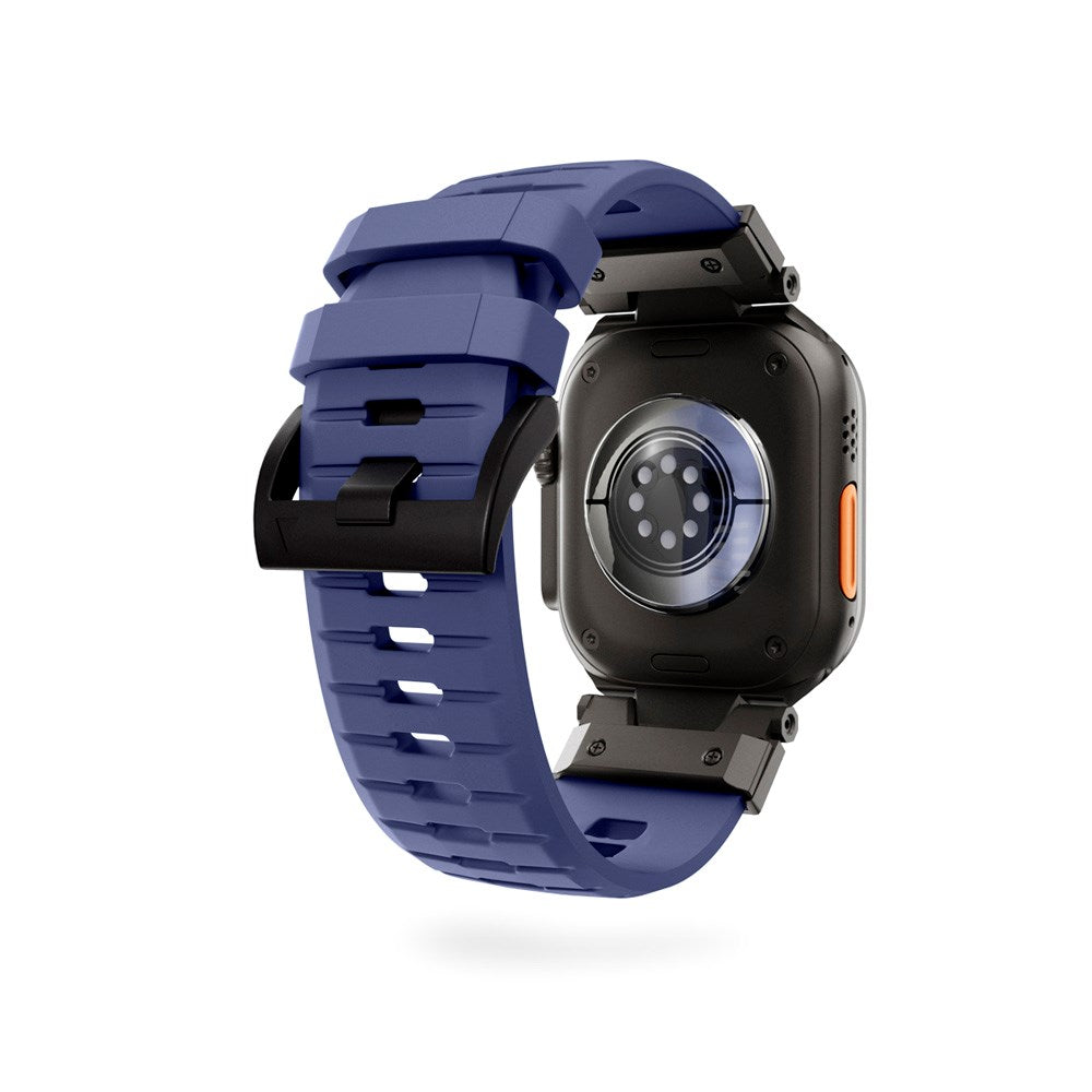 Apple Watch (42/44/SE/45/46/49) Epico Rubber Pro Rem m. Metalspænde - Blå