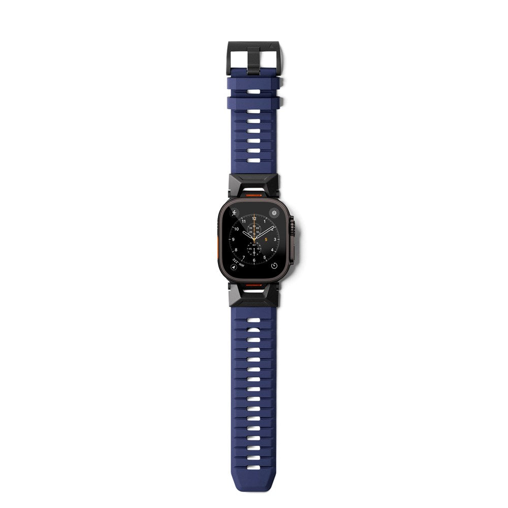 Apple Watch (42/44/SE/45/46/49) Epico Rubber Pro Rem m. Metalspænde - Blå