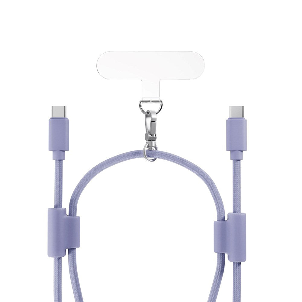 Epico Mobilstrop m. Indbygget 60W USB-C til USB-C Kabel - Lilla