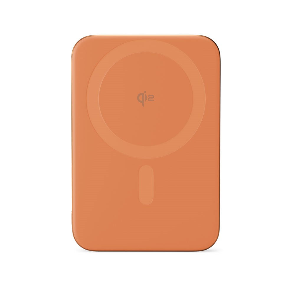 Epico 15W UltraPack EM51 Slim Alu Mag+ 5000 mAh Power Bank m. USB-C - Qi2 / MagSafe Kompatibel - Orange