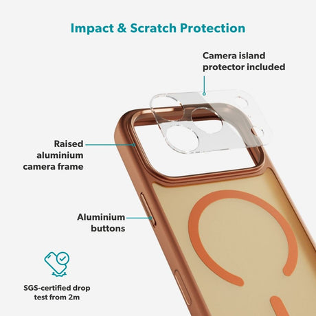 iPhone 17 Pro Epico HeroMatte Pro Mag+ Cover m. Kamerabeskyttelse - MagSafe Kompatibel - Orange