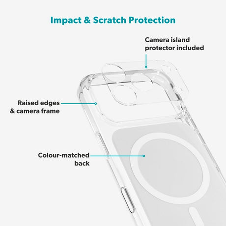 iPhone 17 Pro Epico Tile Mag+ Cover - MagSafe Kompatibel - Gennemsigtig / Hvid