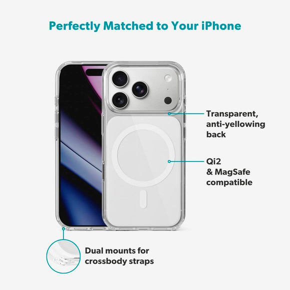 iPhone 17 Pro Epico Tile Mag+ Cover - MagSafe Kompatibel - Gennemsigtig / Hvid