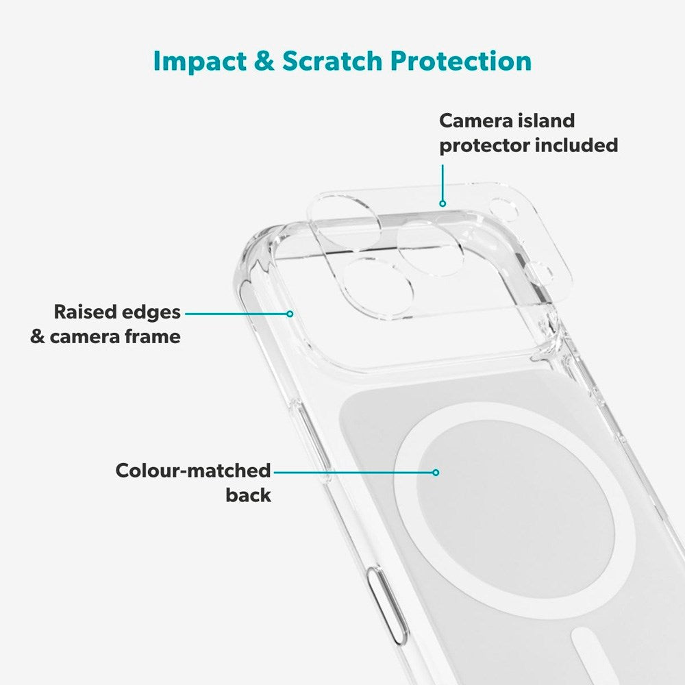 iPhone 17 Pro Max Epico Tile Mag+ Cover - MagSafe Kompatibel - Gennemsigtig / Hvid