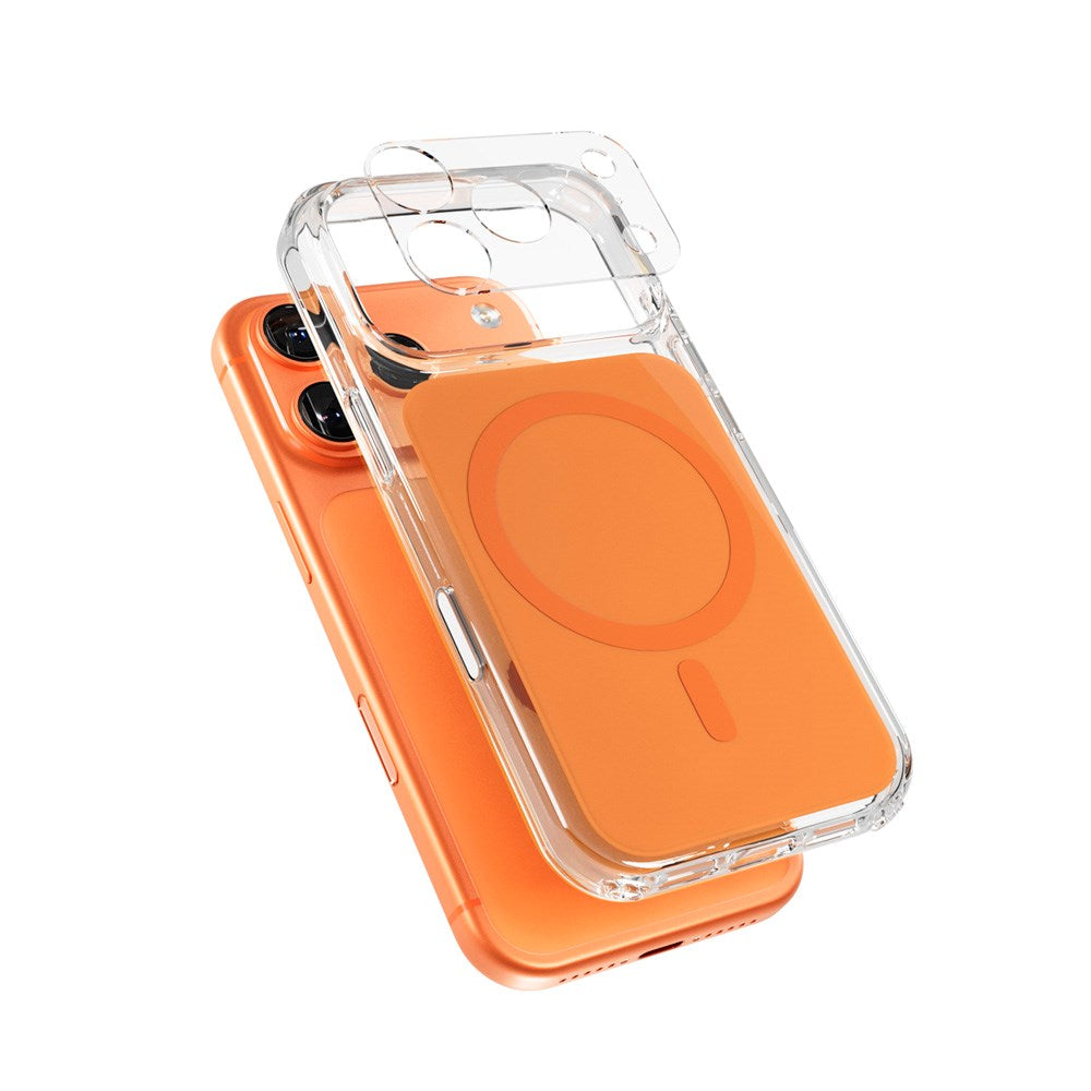 iPhone 17 Pro Max Epico Tile Mag+ Cover - MagSafe Kompatibel - Gennemsigtig / Orange