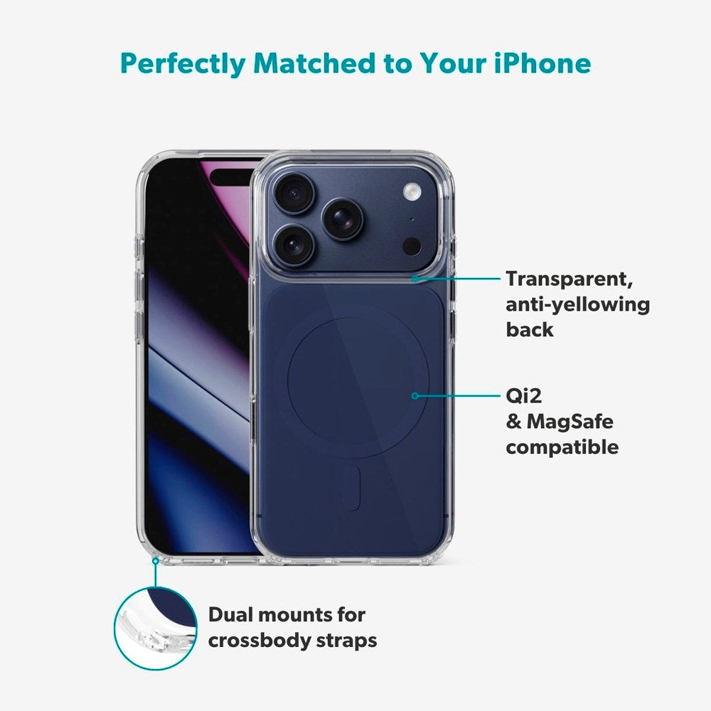 iPhone 17 Pro Max Epico Tile Mag+ Cover - MagSafe Kompatibel - Gennemsigtig / Blå