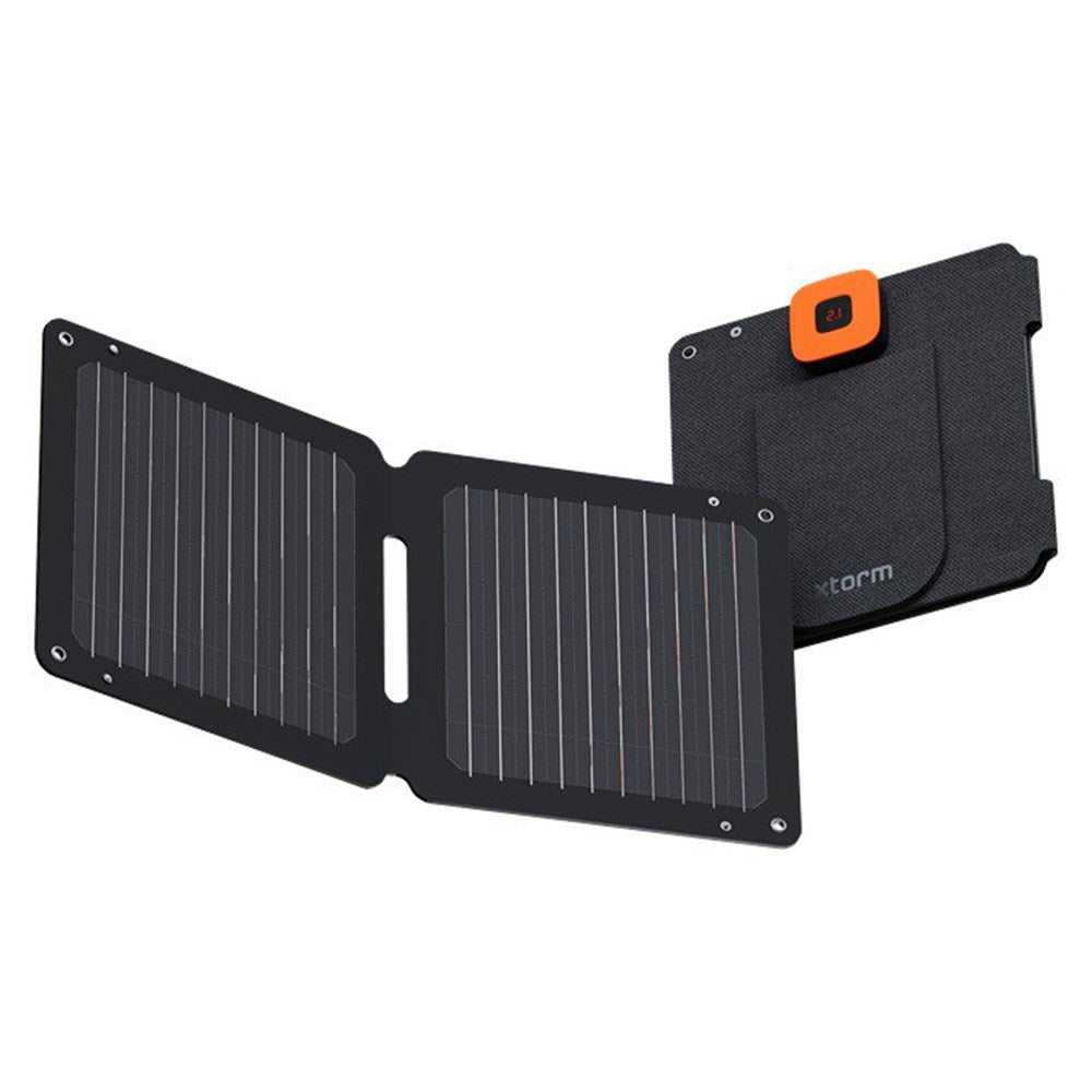 Xtorm SolarBooster Foldbar Solcelle Oplader 14W m. USB-A & USB-C - Sort