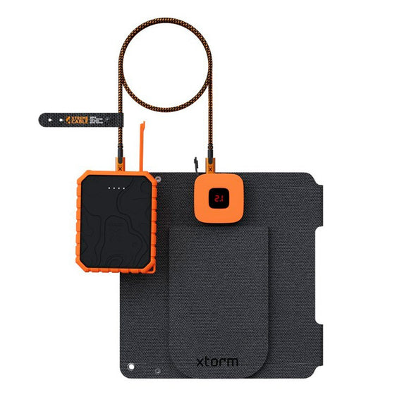 Xtorm SolarBooster Foldbar Solcelle Oplader 14W m. USB-A & USB-C - Sort