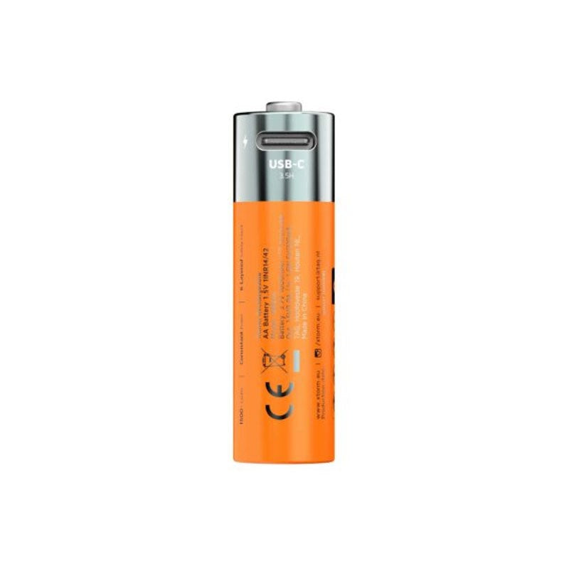 Xtorm NextGen Genopladelige USB-C AA-Batterier - 4 stk - Orange
