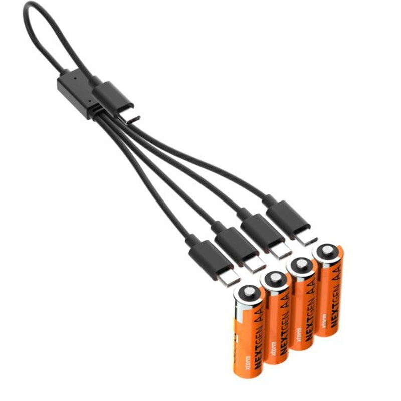 Xtorm NextGen Genopladelige USB-C AA-Batterier - 4 stk - Orange