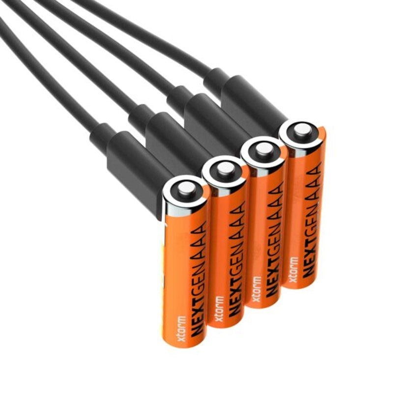 Xtorm NextGen Genopladelige USB-C AAA-Batterier - 4 stk - Orange