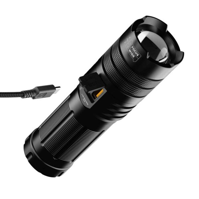 Xtorm Flashlight PowerBank m. 1x USB-A & 1x USB-C - 10.500 mAh / 20W - Sort