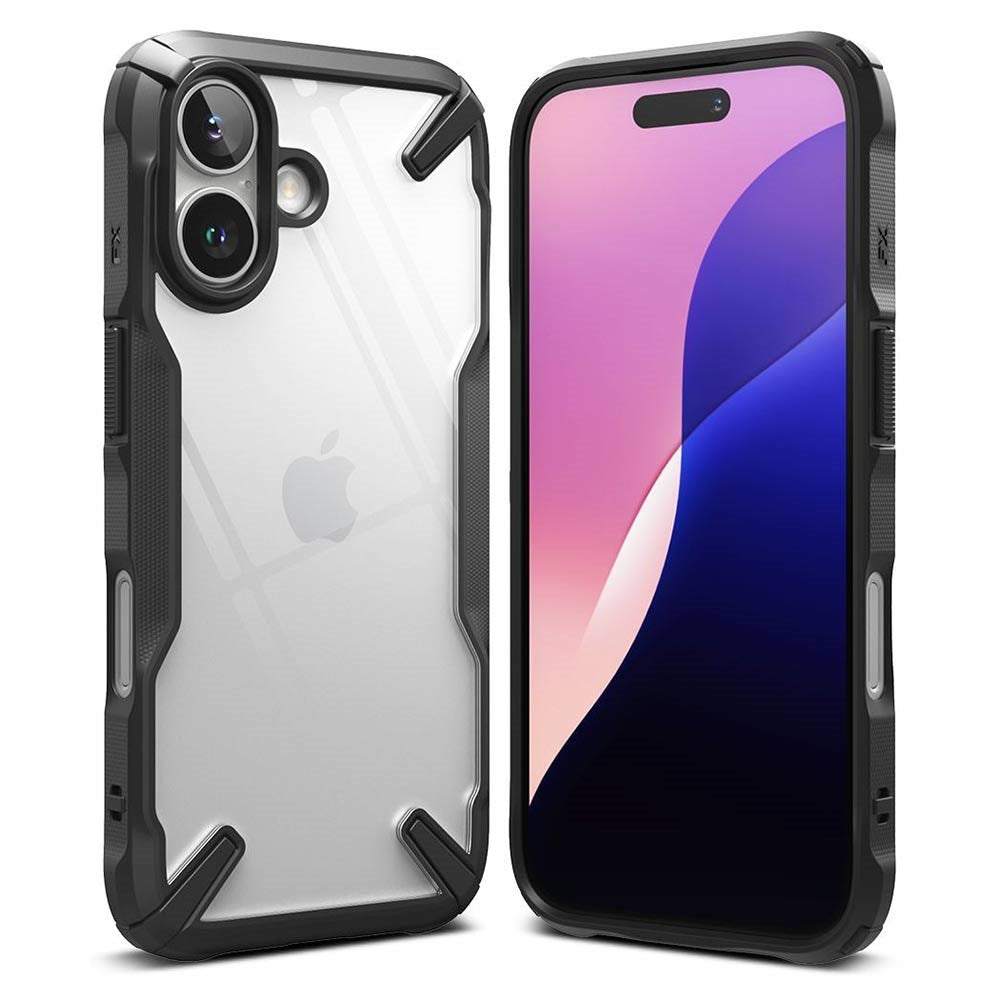 iPhone 16 Ringke Fusion X Cover - Gennemsigtig / Sort