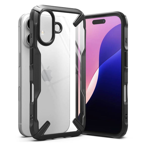 iPhone 16 Ringke Fusion X Cover - Gennemsigtig / Sort