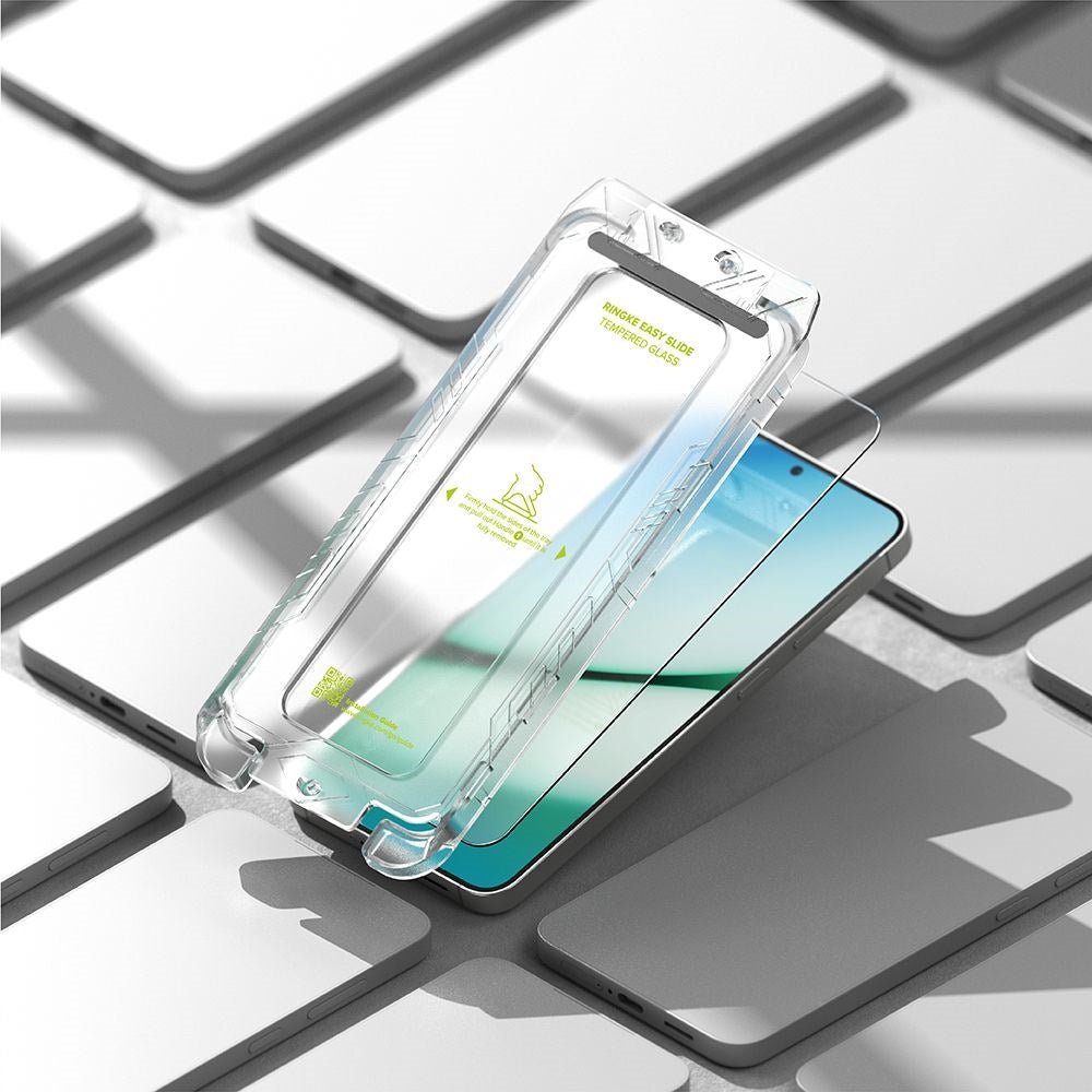 Ringke Samsung Galaxy S25 Easy Slide Hærdet Glas Skærmbeskyttelse – Gennemsigtig