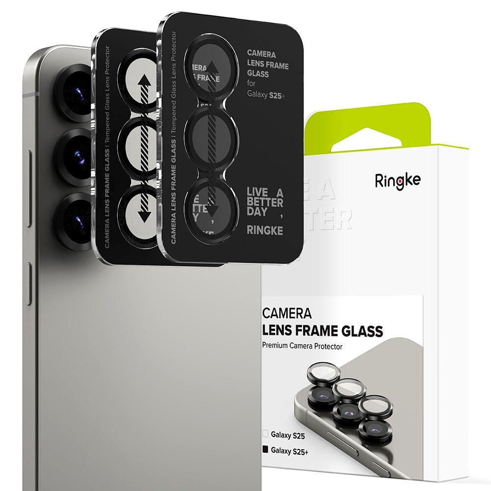 Samsung Galaxy S25+ (Plus) - Ringke Kameralinsebeskyttelsesglas - 2 stk - Sort