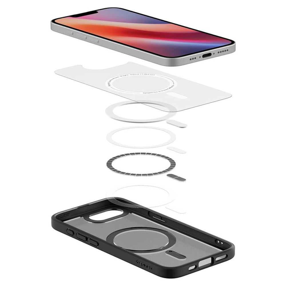iPhone 17e / 16e Spigen Crystal Hybrid Cover - MagSafe Kompatibel - Sort