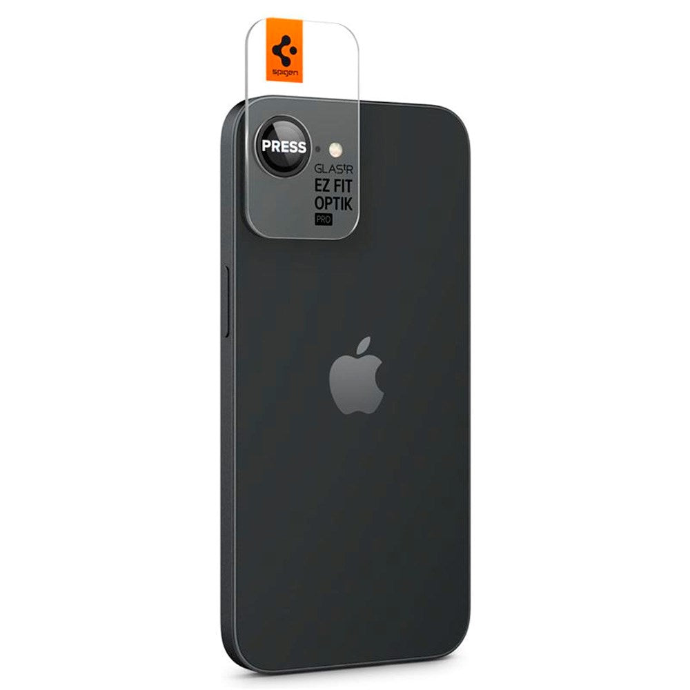 iPhone 17e / 16e Spigen EZ Fit. tR Optik Pro Kameralinse Beskyttelsesglas - 2 stk. - Gennemsigtig / Sort