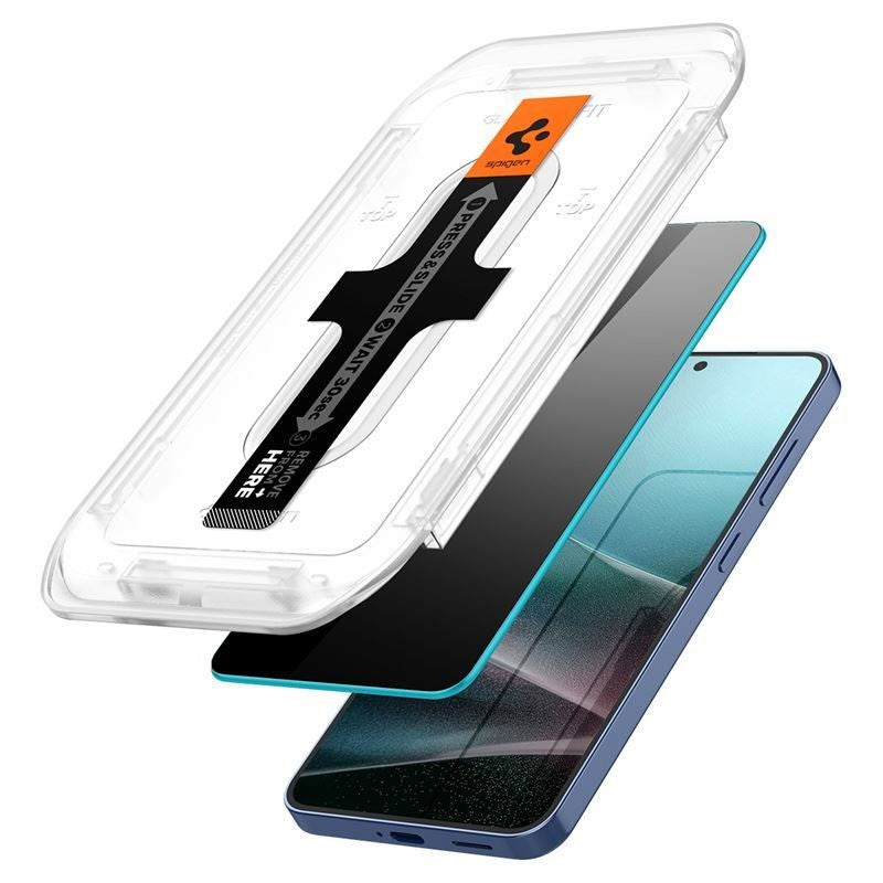 Samsung Galaxy S25 / S24 Spigen Glass tR EZ Fit HD Skærmbeskyttelsesglas - Privacy - 2 stk - Gennemsigtig
