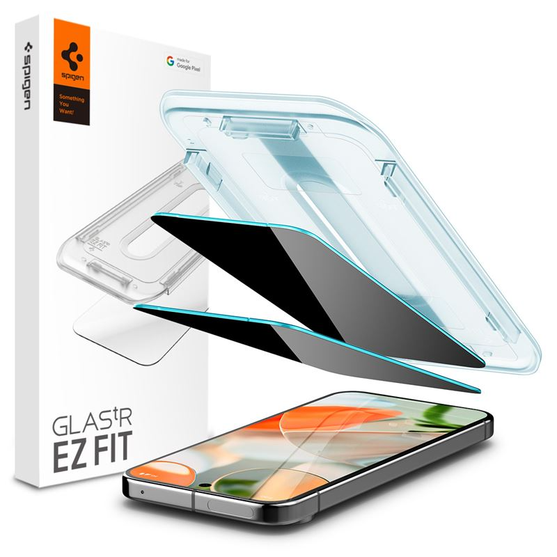 Spigen Google Pixel 10 / 10 Pro / 9 / 9 Pro EZ Fit Privacy Skærmbeskyttelse 2-Pack - Gennemsigtig / Sort