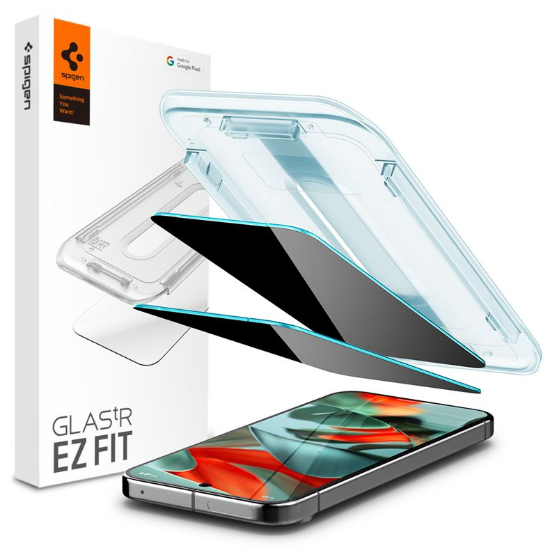 Spigen Google Pixel 9 Pro XL EZ Fit Privacy Skærmbeskyttelse 2-Pack - Gennemsigtig / Sort