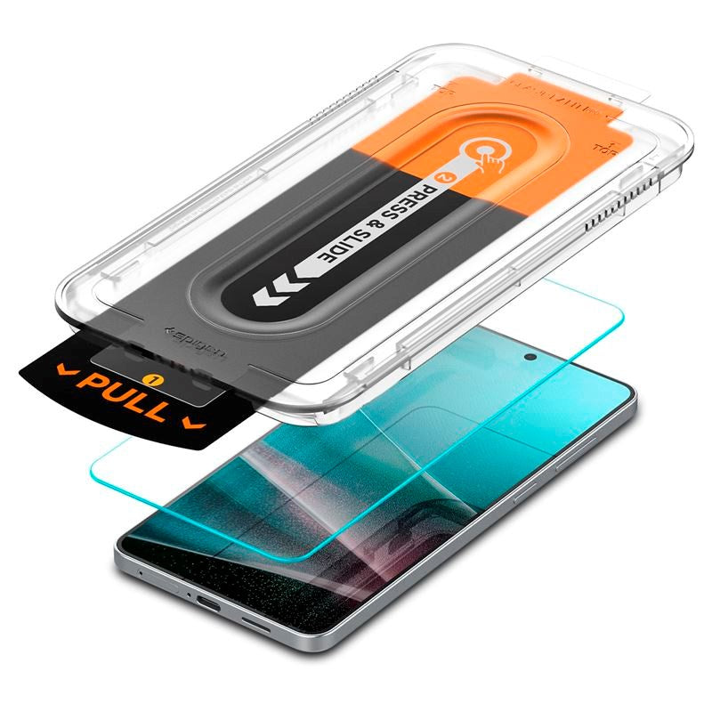 Samsung Galaxy S25 Edge Spigen EZ Fit Glas tR Skærmbeskyttelse - Case Friendly - Gennemsigtig