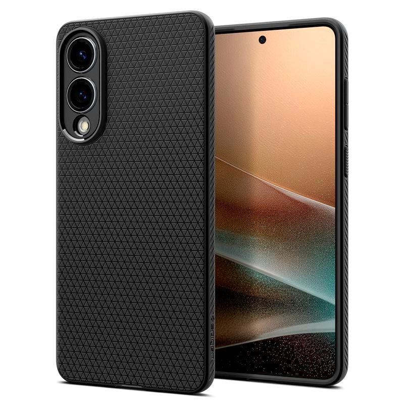 Samsung Galaxy S25 Edge Spigen Liquid Air - Fleksibelt Plastik Cover - Sort