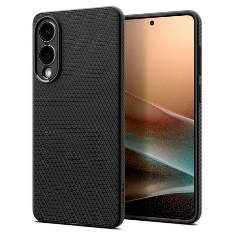 Samsung Galaxy S25 Edge Spigen Liquid Air - Fleksibelt Plastik Cover - Sort