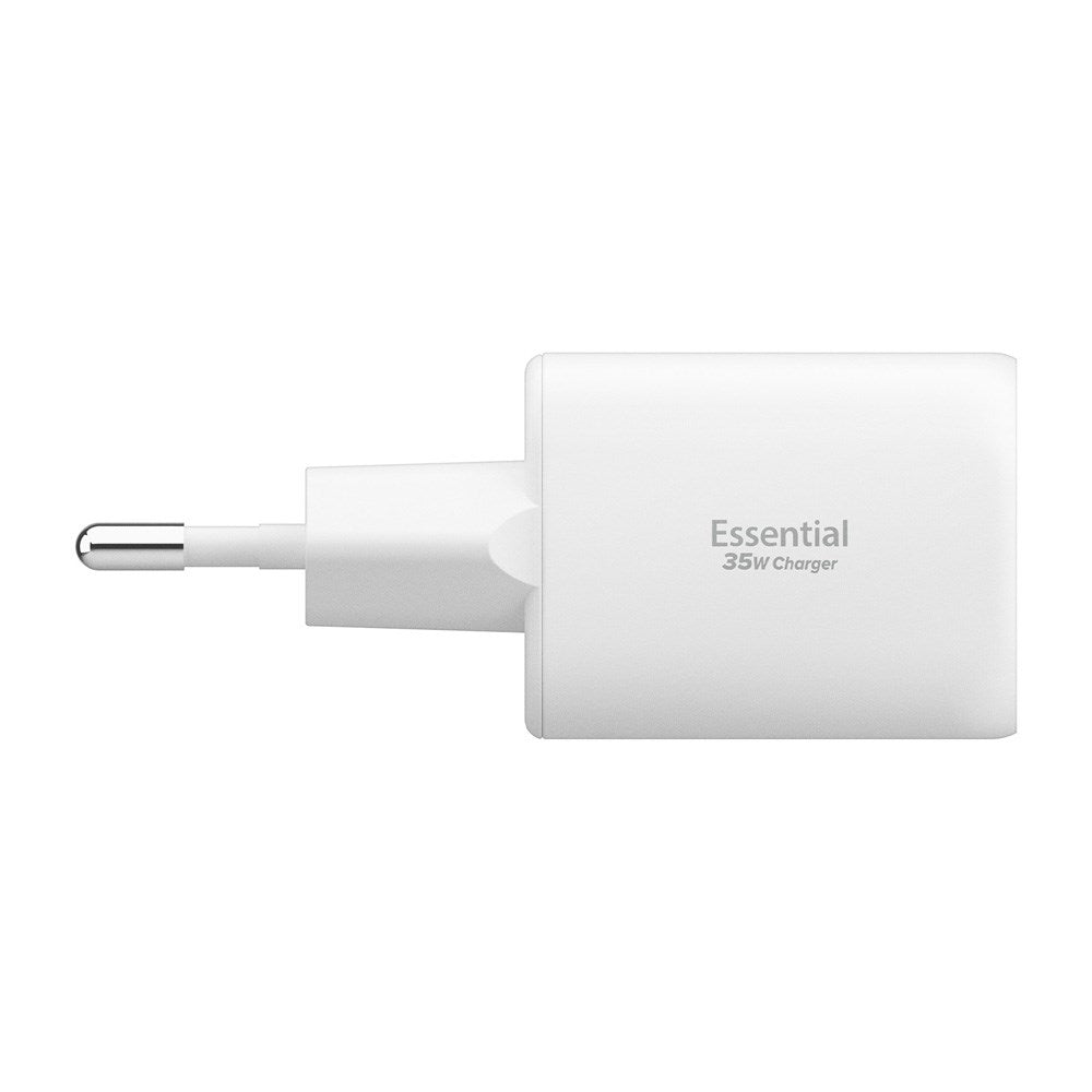 Spigen Essential 35W Vægoplader m. 1 x USB-C & 1 x USB-A - Hvid
