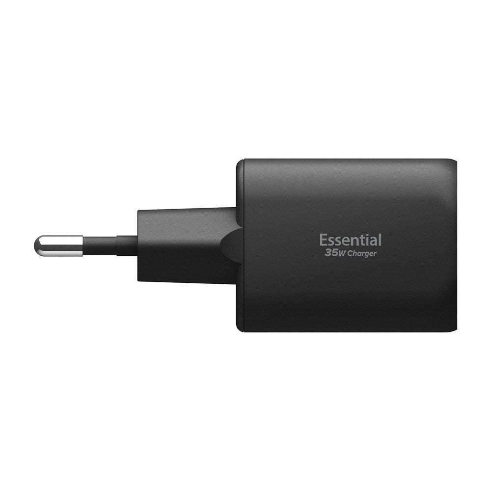 Spigen Essential 35W Vægoplader m. 1 x USB-C & 1 x USB-A - Sort