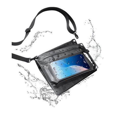 Spigen Aqua Shield 2-i-1 Vandtæt Etui m. Strop - Sort / Gennemsigtig