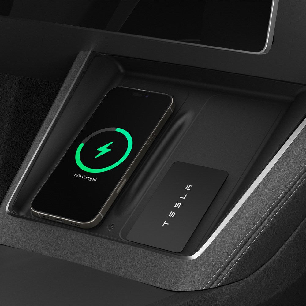 Spigen Wireless Charging Pad Cover til Tesla Model Y Juniper - Sort